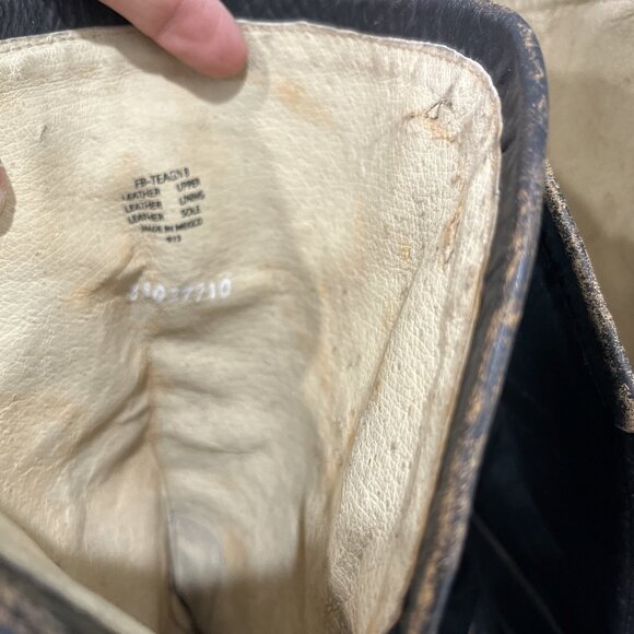 Freebird Teagan Boots Womens 8 Black Distressed Leather Knee High Western Buckle - Picture 7 of 10